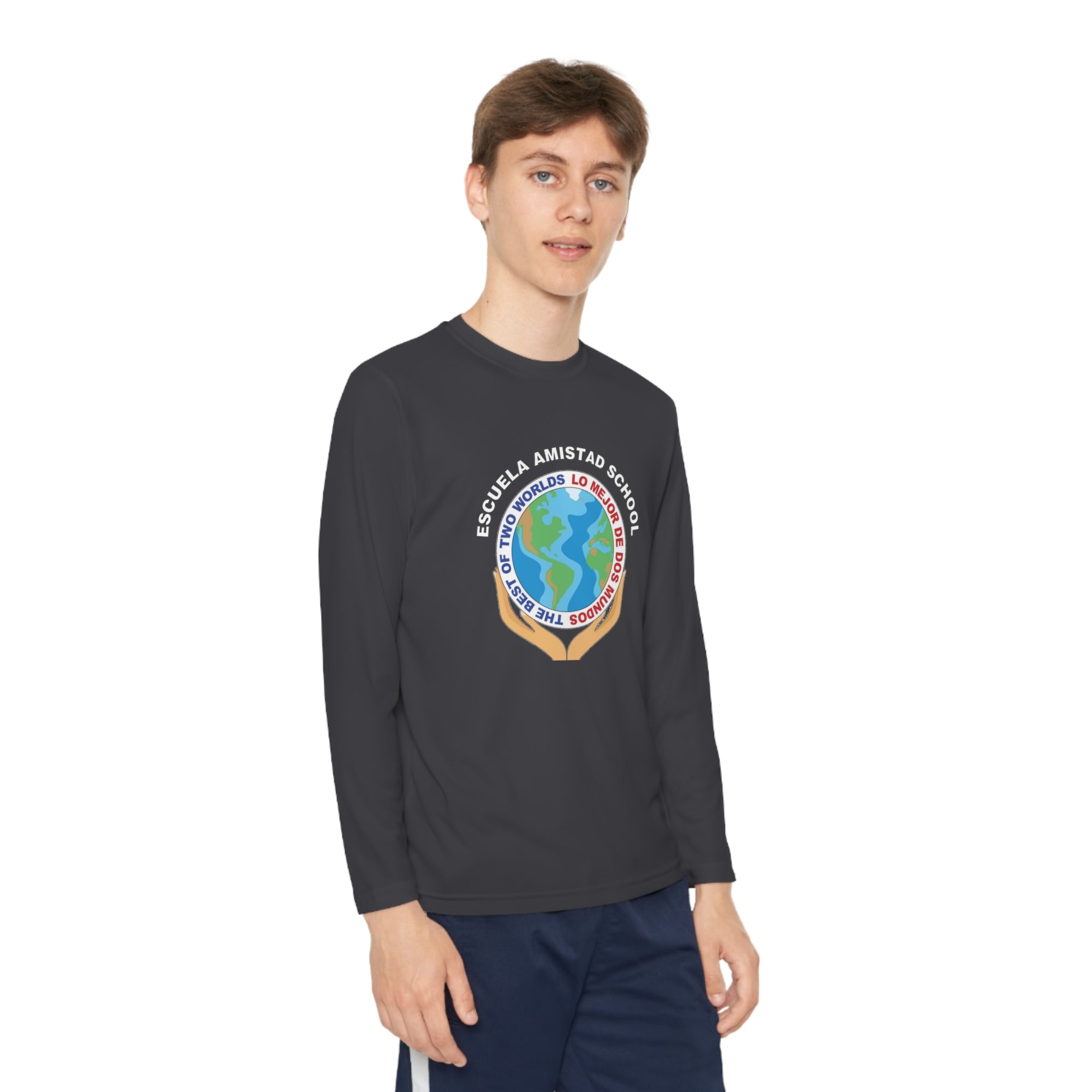 Youth Escuela Amistad School Long Sleeve Competitor Tee