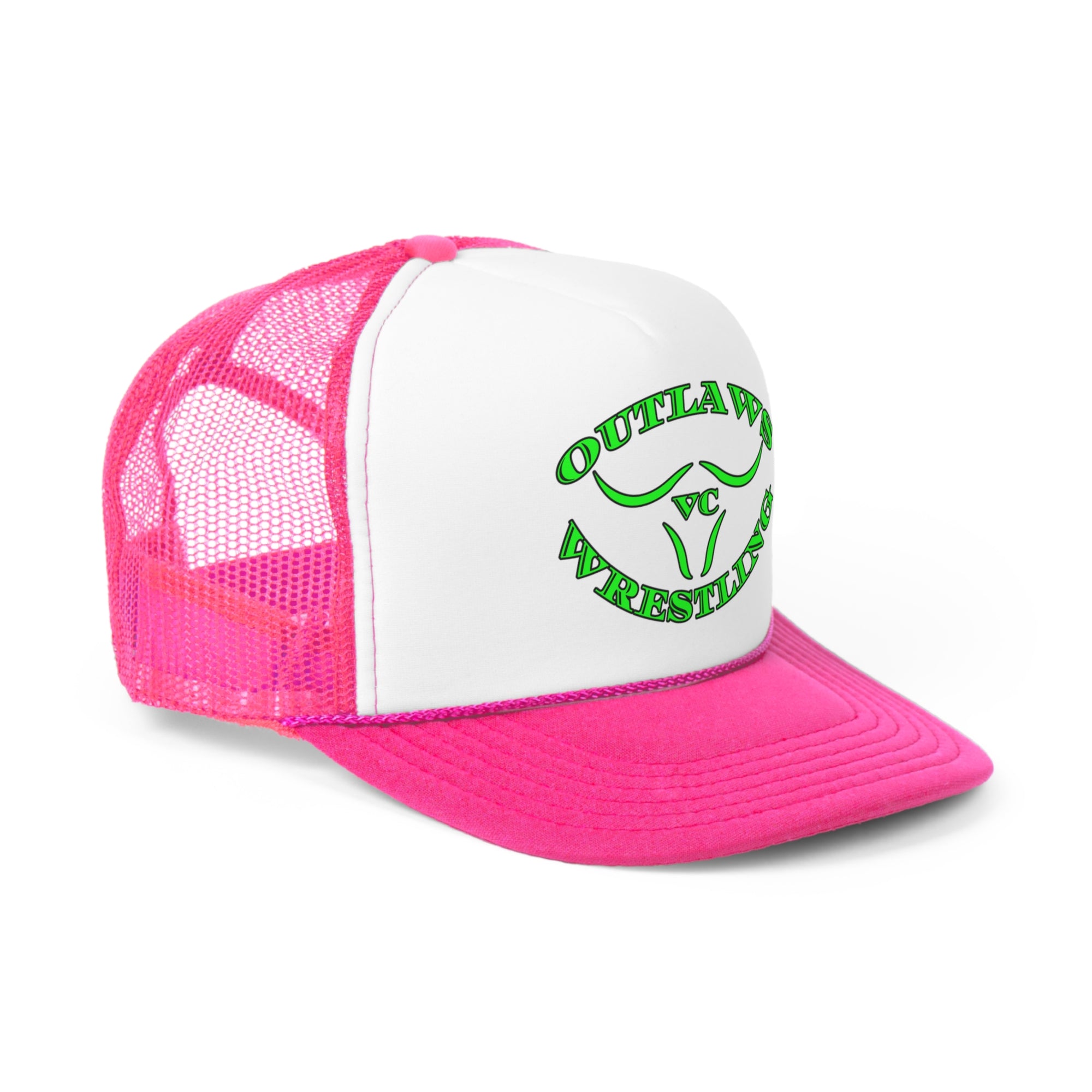Green Outlaws Wrestling Trucker Caps