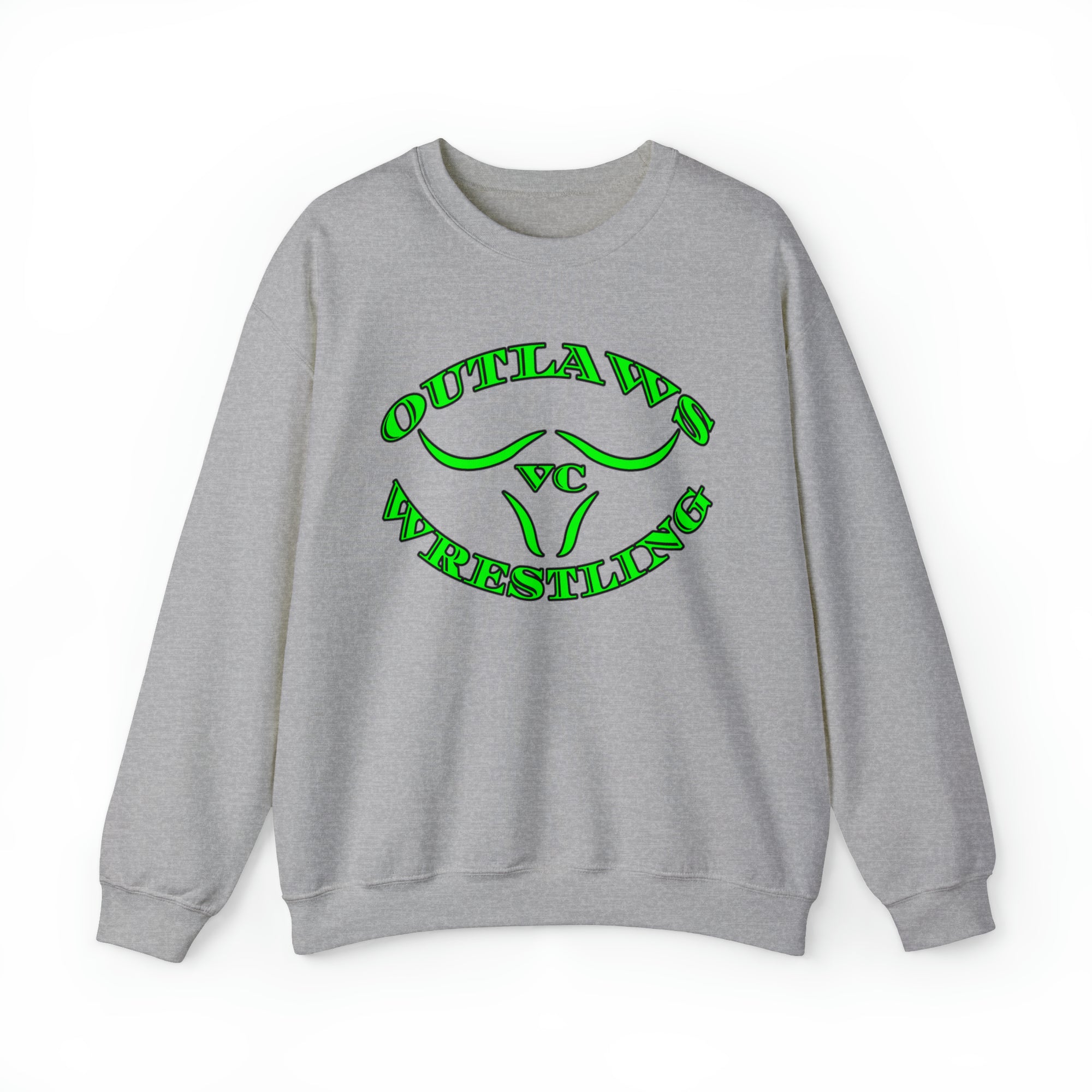 Green Outlaws Wrestling Crewneck Sweatshirts