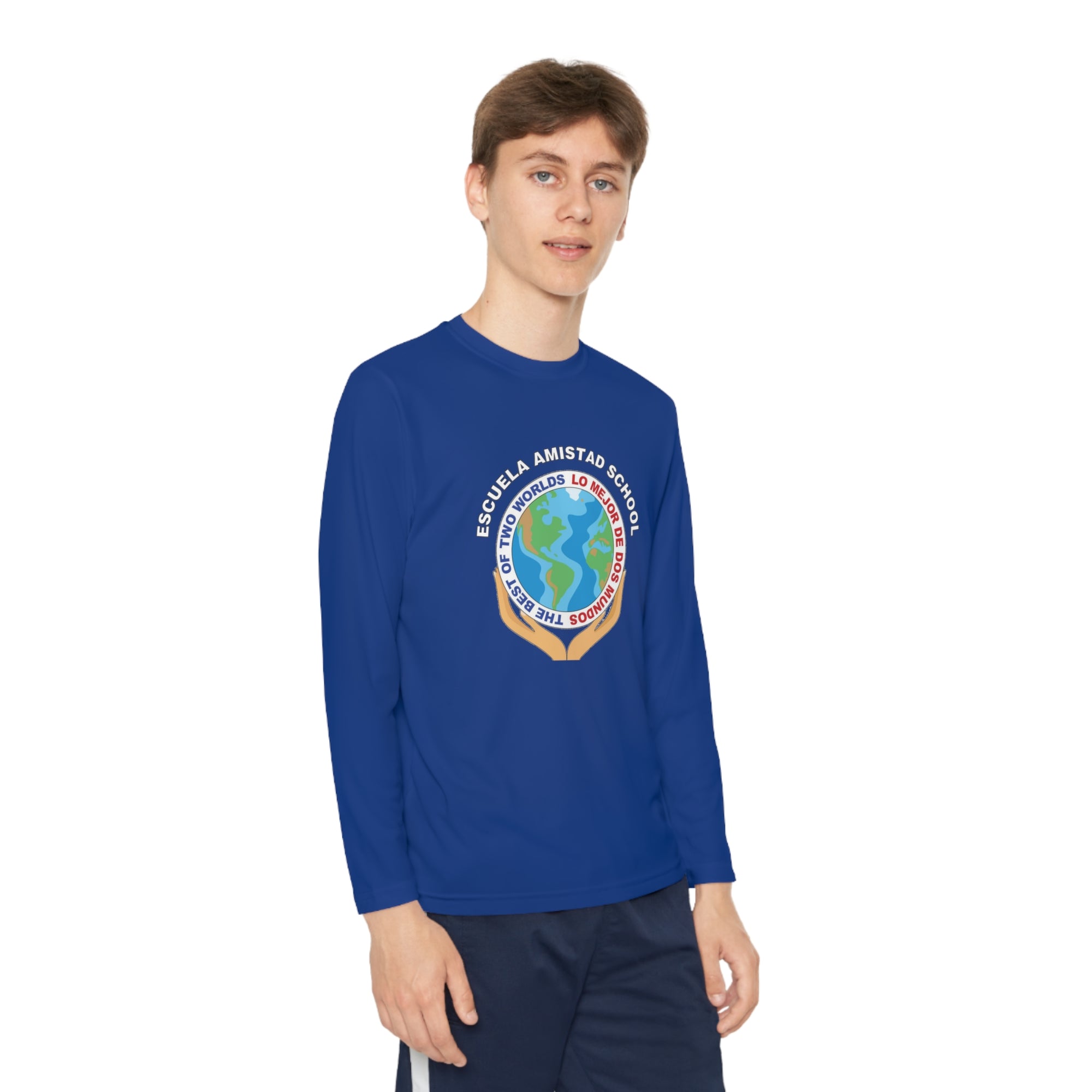 Youth Escuela Amistad School Long Sleeve Competitor Tee