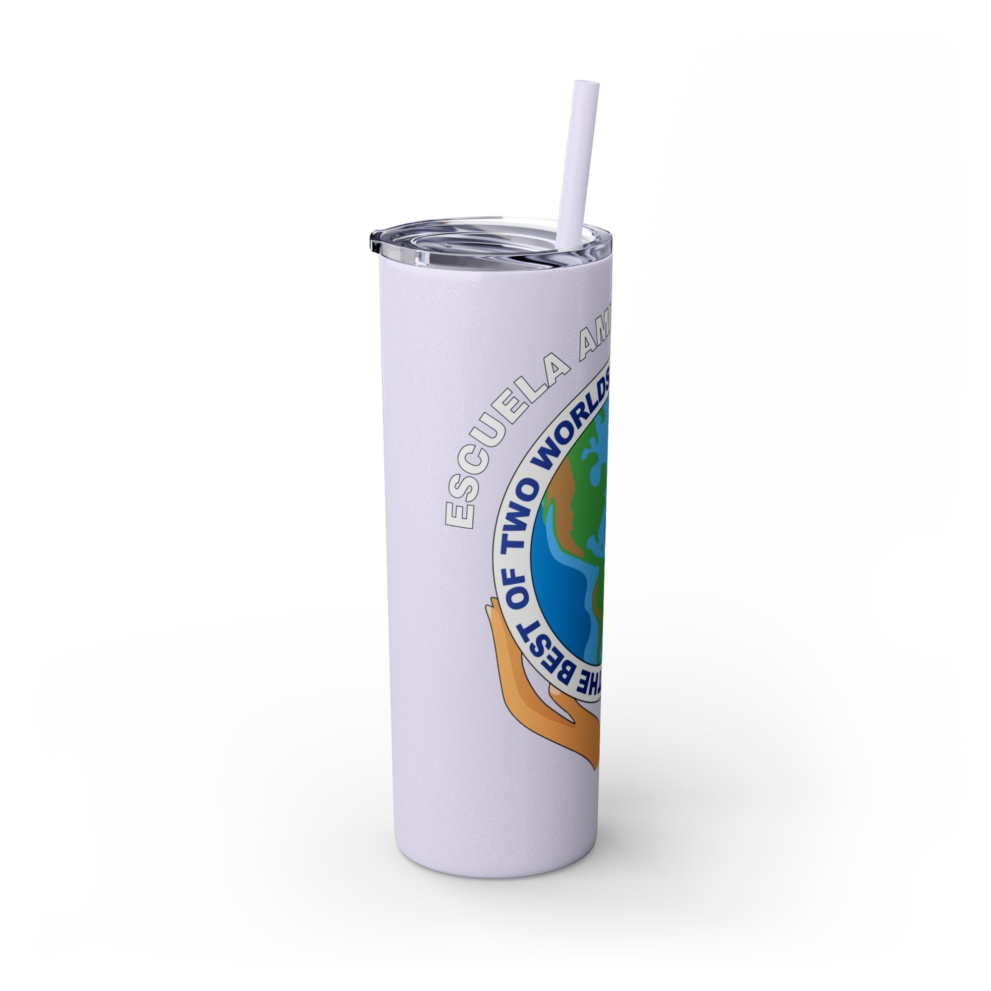 Escuela Amistad School Skinny Tumbler with Straw, 20oz