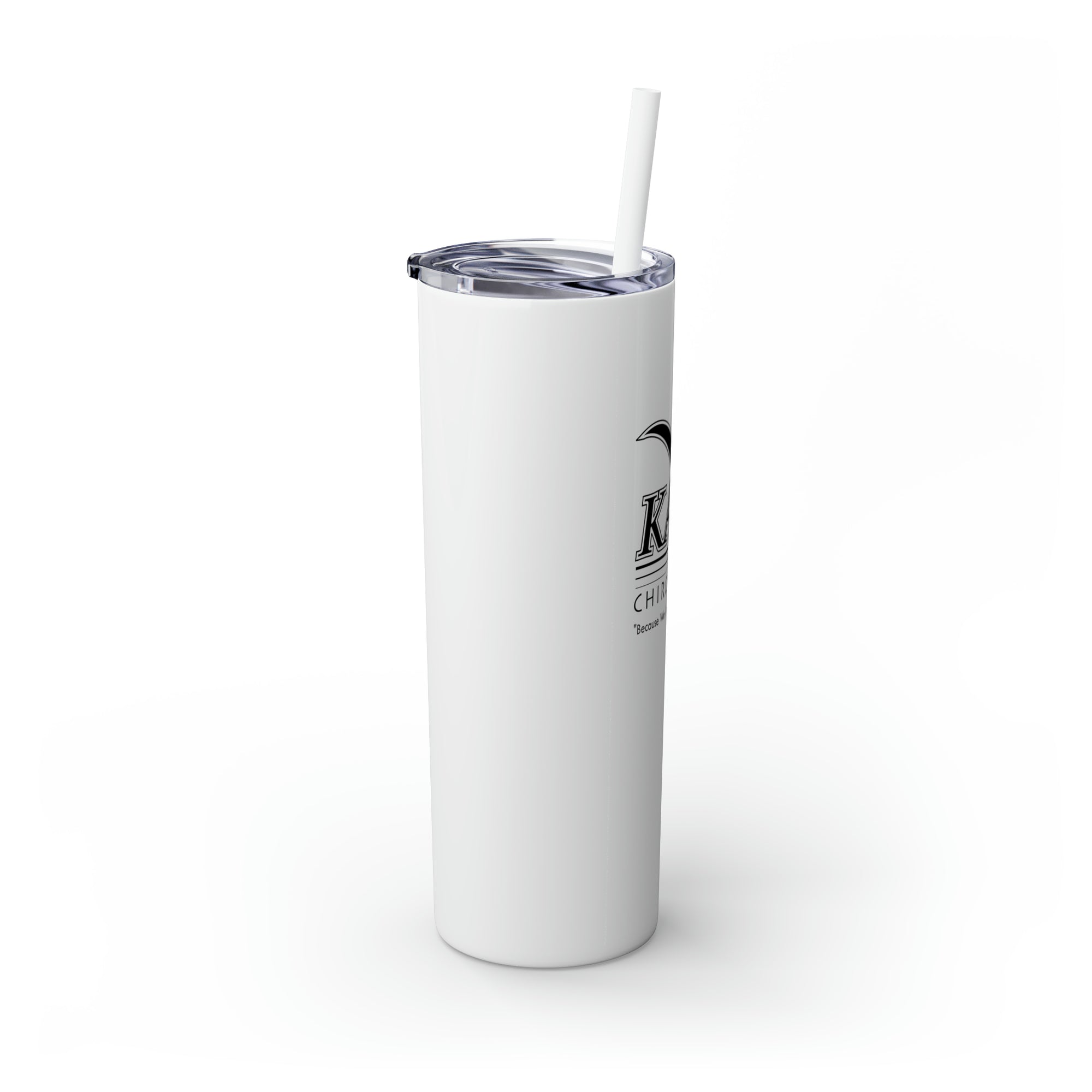 Kare Chiropractic Skinny Tumbler with Straw, 20oz