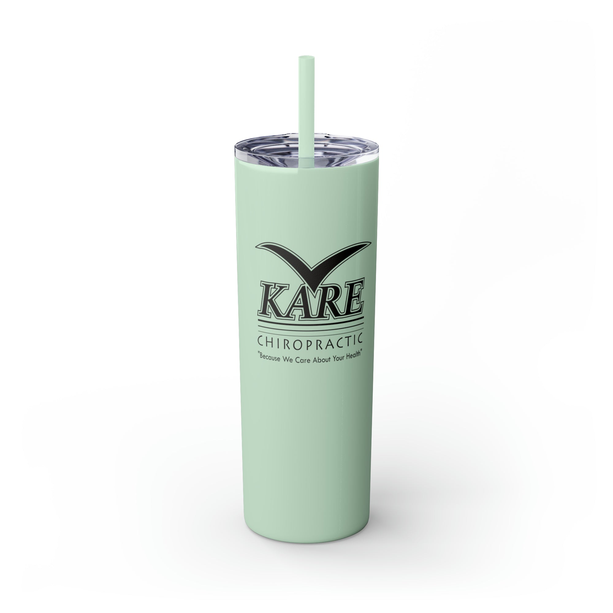Kare Chiropractic Skinny Tumbler with Straw, 20oz
