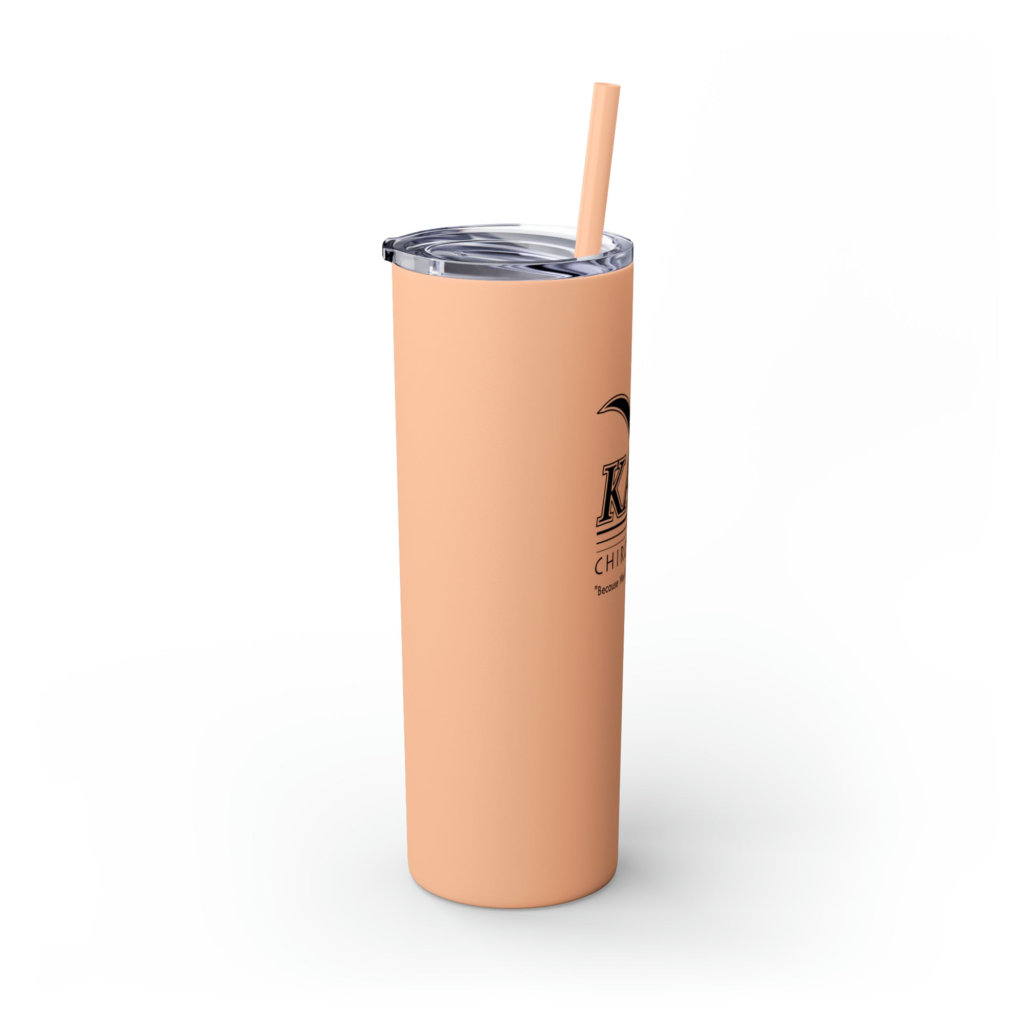Kare Chiropractic Skinny Tumbler with Straw, 20oz