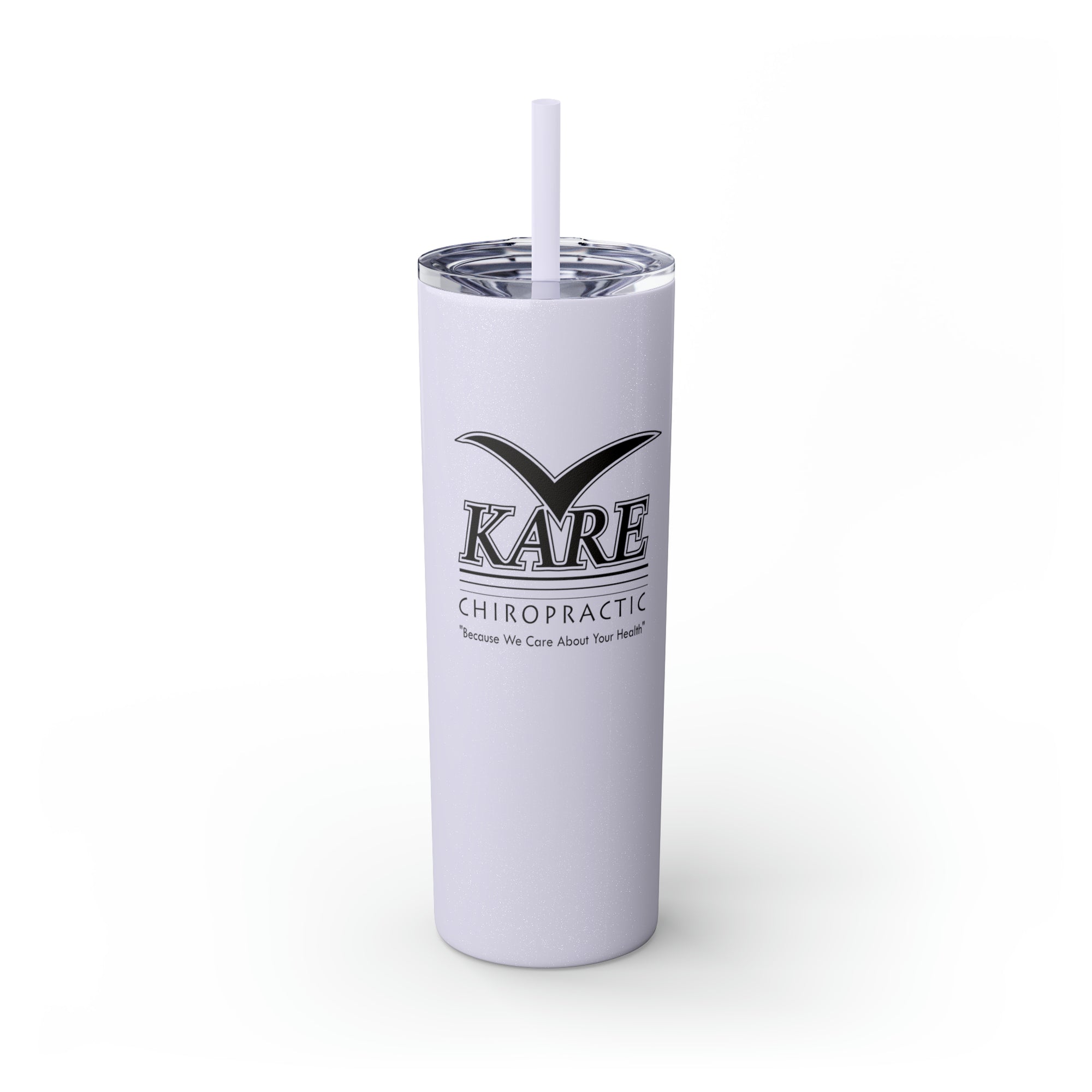 Kare Chiropractic Skinny Tumbler with Straw, 20oz