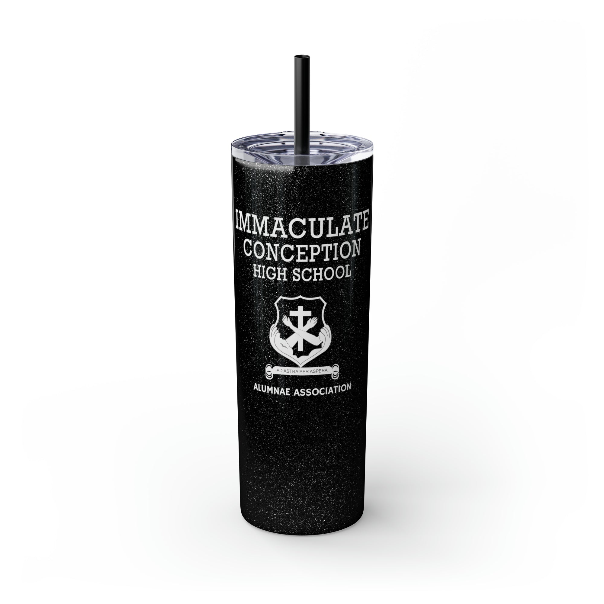 Immaculate Conception High School Alumnae Association Skinny Tumbler with Straw, 20oz