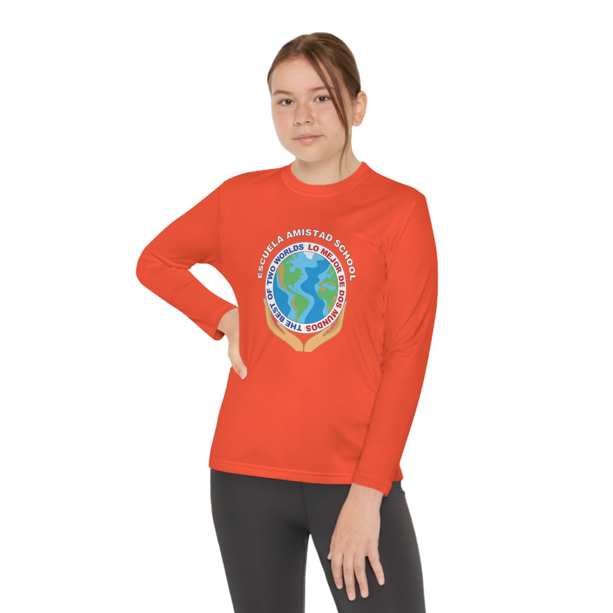 Youth Escuela Amistad School Long Sleeve Competitor Tee