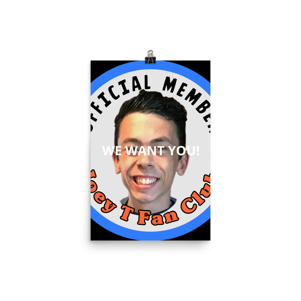 Joey T Fan Club Photo paper poster