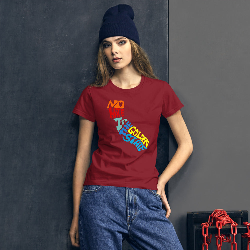 No Hate In The Golden State Women&#39;s short sleeve t-shirt