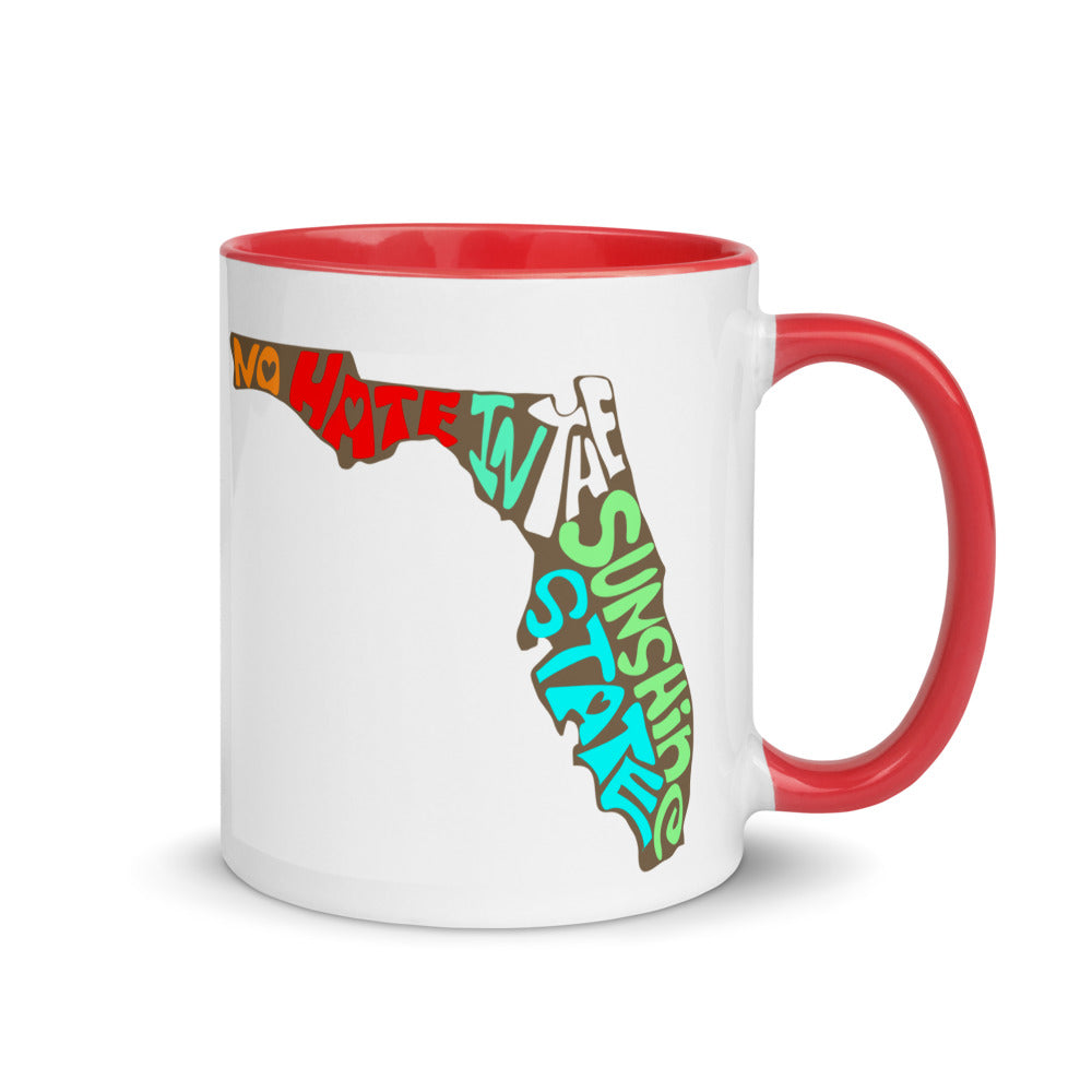 No Hate In The Sunshine State Mug with Color Inside