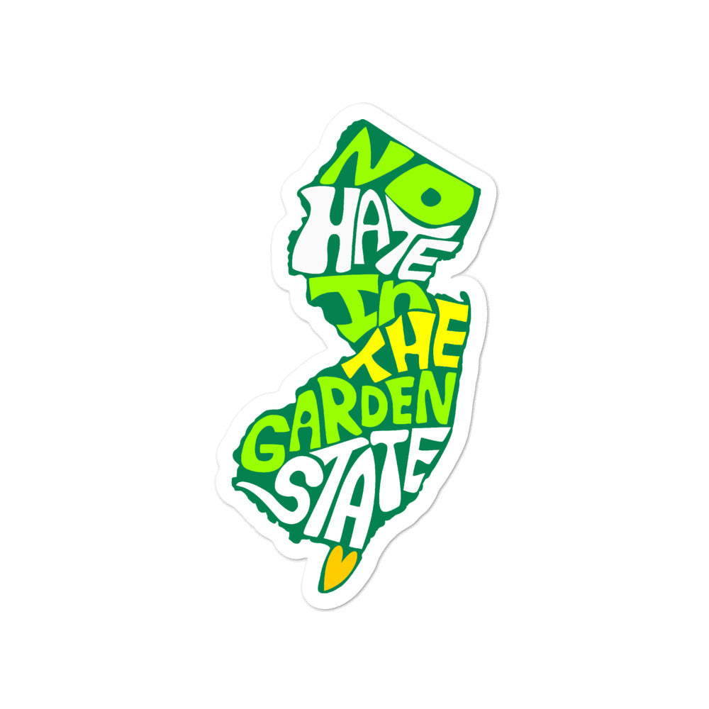 No Hate In The Garden State Bubble-free stickers