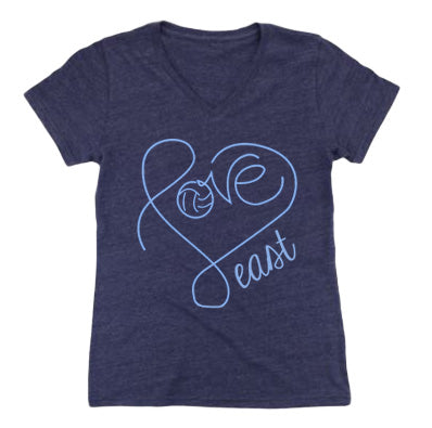 Heart Triblend Vneck T-shirt